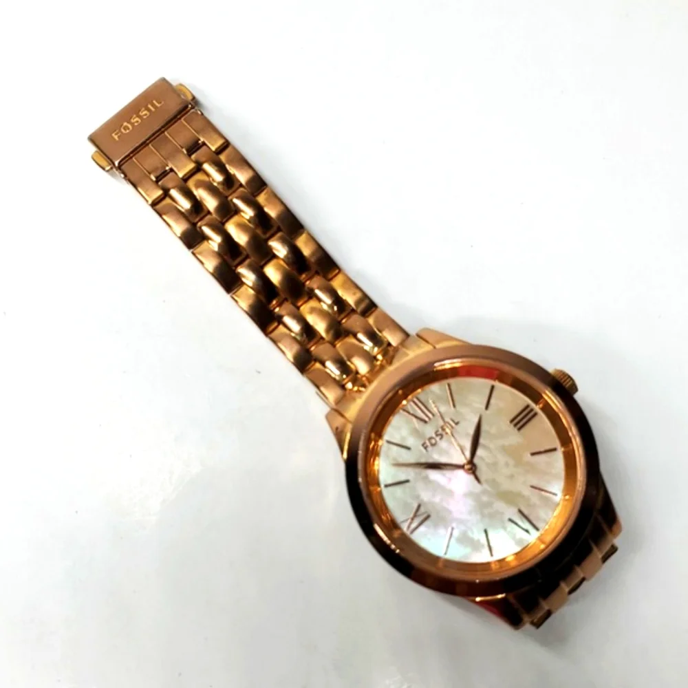 Fossil Watch BQ1756 Rose Gold Wristband Mother of Pearl